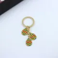 Easter egg keychain metallic gold cute holiday bag charm pendant accessory gift item - Green Yellow Red Wave