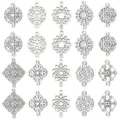 Vintage silver zinc alloy double hole connector charms for DIY jewelry making handmade crafts - Mixed Celtic Flower of Life (SN1860)