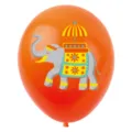12-inch orange latex balloon with festive elephant print, ideal for Indian festival party decorations. - Orange Balloon