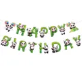 Bannière de fête d'anniversaire de panda mignon décoration suspendue dessin animé bambou - Bannière de Lettres