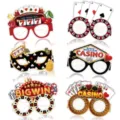 Kasino Thema Geburtstag Party Papier Brille Set 6 lustige Las Vegas Poker Foto Requisiten - Casino Thema Stil A (6229769894943) / 6er Set / bunt
