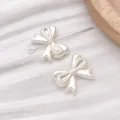 ABS imitation pearl white bow DIY handmade jewelry accessories for bracelets and earrings - 1 Piece (15x19mm)