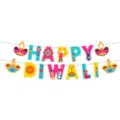Diwali party decoration banner hanging garland colorful festive paper letters setup - Letter Banner / 1 Piece