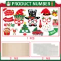 Christmas photo booth props set with glasses hats sticks for holiday party decoration - One Size / Christmas Photo Props