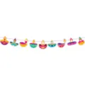 Diwali party decoration paper banner garland with traditional colorful oil lamps hanging string. - Pattern Accessories Banner / 1 Piece