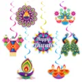 Diwali party hanging decorations swirls set Indian festival of lights party supplies home decor - Swirl Decorations
