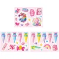 Cute unicorn and school theme stickers sheet set for kids back to school decoration. - Sticker Set / 3 Sheets
