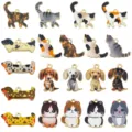 Alloy enamel cute cat and dog charms, colorful cartoon DIY jewelry pendant accessories - Mixed 20 Enamel Printed Cat Dog Series (SN1754) / 20 Pieces Set