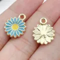 Alloy enamel daisy flower charms pendants DIY jewelry making accessories for earrings necklace bracelets - Enamel Daisy (28598)