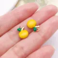 Stainless steel gold plated enamel strawberry charms DIY jewelry making accessories for cute necklaces - Double-Sided Enamel Apple (T3540) / 1 Piece/Pack (12x8x3.5mm) / Yellow