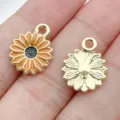 Alloy enamel sunflower daisy pendant, DIY jewelry accessories, orange flower charms for earrings. - Enamel Daisy (28595) / 1 Piece/Pack (16.5x13x2mm) / Orange
