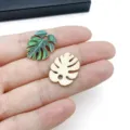 DIY Enamel Monstera Leaf Charm Alloy Jewelry Accessories Cute Bag Pendant Keychain DIY - Enamel Printed Monstera Leaf (28374) / 1 Piece (20x17mm) / Dark Green