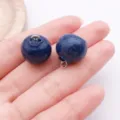 Blueberry resin charm for DIY jewelry necklace bracelet key accessories crafting supply. - Resin Fruit 3D Blueberry (27847) / 1 Piece (16x15x16mm) / Blue
