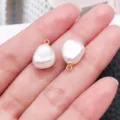 Baroque irregular white pearl pendant DIY necklace earrings jewelry accessory item - Corn Shape (28643) / 1 Piece/Pack (15x10x7mm) / White