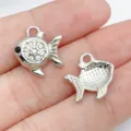 Colgantes de peces plateados diamantes de imitación bricolaje accesorios de joyería - Plateado Pescado Tropical Strass (27124)