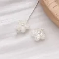 White flower imitation pearl beads, ABS diy handmade jewelry making charms accessories - 1 Piece/Pack (10x10mm)