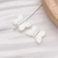 Off-white imitation pearl butterfly DIY charms for handmade bracelets and earrings - 1 Piece/Pack (11x14mm)
