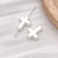White imitation pearl cross beads DIY handmade jewelry accessories for crafting 2pcs - 1 Piece/Pack (15x12mm)