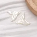 DIY pearl white fish tail charm pendant for handmade bracelets earrings jewelry accessories. - 1 Piece (20x20mm)
