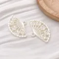 Silver folding fan flower charm pendant DIY handmade jewelry making accessories parts - 1 Piece (29x43mm)
