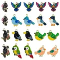 Assorted alloy enamel bird and crow charms for DIY jewelry making earrings necklace. - Enamel Bird Series (SN1769) / 20 Pieces Set / Multicolor