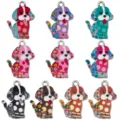 Colorful alloy dog enamel charms, cute pop art puppy pendants for DIY handmade jewelry. - 8 Styles Mixed 10 Enamel White K Printed Dogs (SN1784) / 10 Pieces Pack