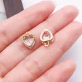 DIY ciondolo a cuore in lega con zircone per creazione di gioielli collana orecchino materiale - Forma a Cuore (27795)