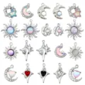 Legering ster maan zon strass bedels DIY sieraden ketting oorknopjes accessoiresdelen - Ster Maan Zon Serie (SN1805)