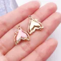 Exquisite crystal glass fish tail alloy pendant handmade diy bracelet necklace jewelry accessory variant - Iridescent Rhinestone Fish Tail (28115) / 1 Piece (17x14x4mm) / KC Gold - Deep Pink Rose Red