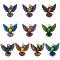 DIY alloy enamel bird charms colorful pendants for handmade necklaces earrings keychains jewelry - Eagle Bird Series (SN1718) / 10 Pieces/Pack / Multicolor