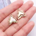 Gold-toned alloy fishtail pendant charms with crystal rhinestones for DIY jewelry making. - Iridescent Rhinestone Fish Tail (28116) / 1 Piece (17x14x4mm) / KC Gold - Blue