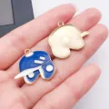Ciondolo berretto da baseball in smalto DIY lega charm per portachiavi orecchini creazione. - Berretto da Baseball Blu (19636)