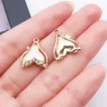 Gold rhinestone fish tail charm DIY jewelry pendant for handmade necklace earrings accessories - Blue Rhinestone Fish Tail (28116) / 1 Piece