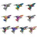 Colorful enamel hummingbird charms alloy double loop pendant connectors for DIY jewelry making crafts - Double Loop Hummingbird Series (SN1716) / 10 Pieces/Pack / Multicolor