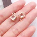 Ciondoli pendenti quadrati in cristallo dorato per creazione gioielli collana fai da te. - Forma a Rombo (27792) / 1 Pezzo/Confezione (12x9x5mm) / Oro