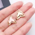 Gold whale fish tail charms with pink enamel and rhinestones for DIY jewelry making necklace - Light Pink Rhinestone Fish Tail (28117) / 1 Piece