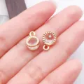 Ciondolo in cristallo in lega dorata accessori per gioielli DIY per collana orecchini. - Stile Tondo (27793)