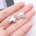 Whale tail dolphin UV glass DIY jewelry pendant accessory for handmade necklace bracelet - 1 Piece (17x14x4mm) / White Glass UV Rhinestone Fish Tail (28122)