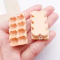 Harz Bär Anhänger DIY Schmuck Basteln, süße orangefarbene Accessoires für Halskette Armband - Harz 3D Eierbecher Box (27571) / 1 Stück (40x21x11mm) / Orange