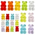 Kleurrijke doorzichtige beren acryl bedels voor DIY sieraden maken, telefoonkettingen en halskettingen. - Gemengd Horizontaal Gat