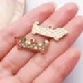 Close-up detail of cute sausage dog metal pendant charms, enamel diy pet jewelry accessories. - Walking Spotted Dachshund Style (27767) / 1 Piece/Pack (10x25.5mm) / Brown