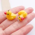 Resin yellow duck charms DIY jewelry pendants for bracelet necklace keychains accessories - Resin Little Duck (17217) / 1 Piece (17x19mm) / Yellow