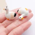 Harz Ente Anhänger DIY Schmuckherstellung Charme für Armband Halskette Schlüsselbund Zubehör - 3D Tier Schwarzschwanzente (27561) / 1 Stück (28x15x23mm) / Weiß