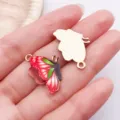 Enamel Butterfly Charm DIY Pendant Jewelry Making Bracelet Necklace Earrings Component Cute - Printed Butterfly (15824)