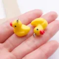 Harz gelbe Ente Charms Anhänger DIY Schmuck Zubehör für handgemachte Armbänder Halsketten Schlüssel. - 3D Tier Gelbe Ente (27565) / 1 Stück Groß (21x13.5x19mm) / Gelb