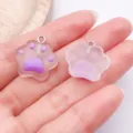 Süße lila Harz Katzenpfote Anhänger für DIY Schmuckherstellung Schlüsselanhänger Ketten. - Süße Katzenpfote / 1 Stück Packung (19x20mm) / Lila
