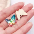 Colorful enamel butterfly charms alloy pendants for DIY handmade jewelry accessories. - Printed Pattern Butterfly (19117)