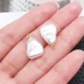 Baroque irregular white pearl pendant DIY charm necklace variant jewelry accessory. - Trapezoid Shape (28644) / 1 Piece/Pack (18x11x5mm) / White