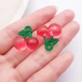 Cute resin cherry charms pendant diy jewelry making bracelet necklace keychain accessories - Acrylic Plastic Cherry (22163) / 1 Piece (21x19mm) / Rose Red