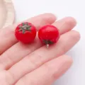 Resin tomato pendant DIY jewelry accessories, cute small fruit charm for necklace bracelet. - Resin Fruit 3D Tomato (27850) / 1 Piece (17x16x15mm) / Red
